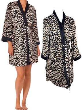 *NWT* KATE‎ SPADE Animal Print Long Sleeve Shawl Collar Neck Robe